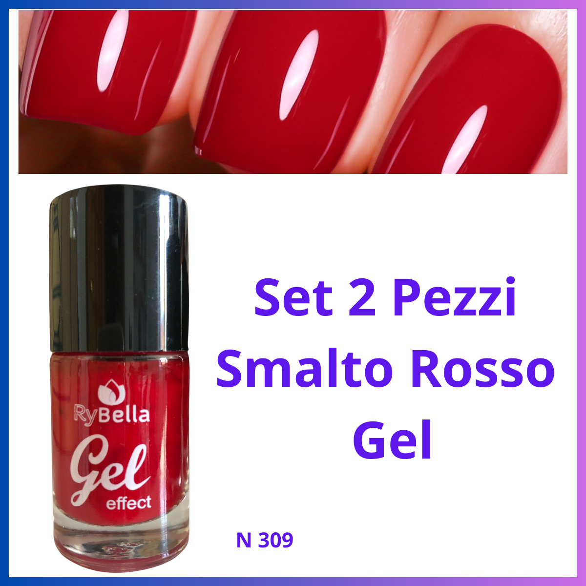 Set 2 Smalti gel semipermanente per unghie smalto unghia rosso make up trucchi
