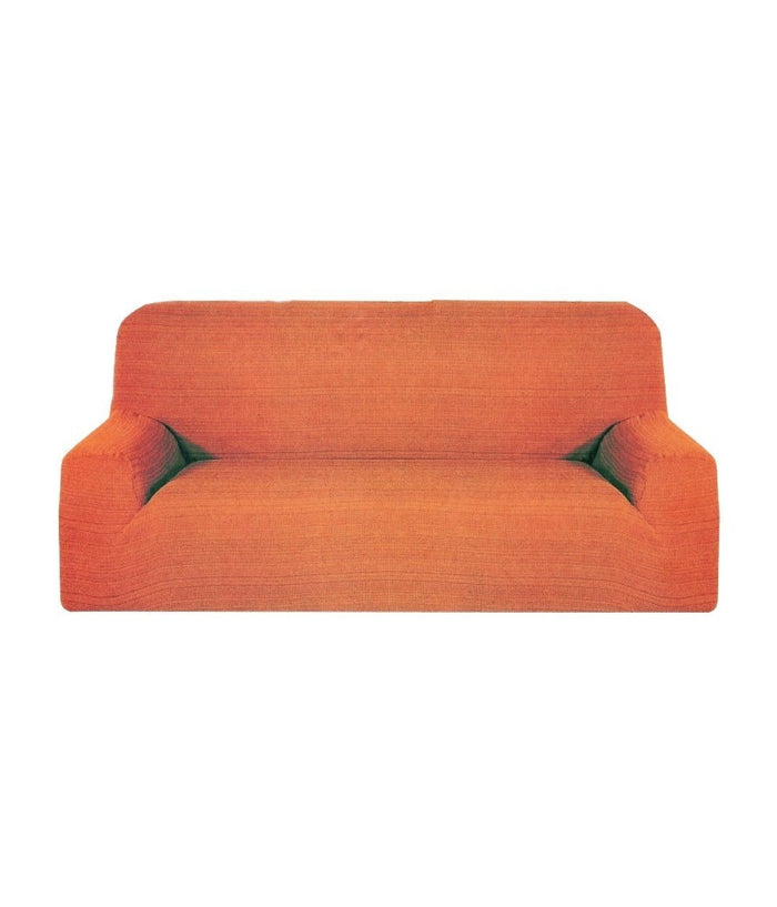Copri Divano 2 Posti Estendibile Da 110 A 150 Cm Tessuto Elasticizzato Italy  Arancione       