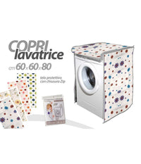 Copri Lavatrice Prottetivo 60x60x80cm Imbottito Cerniera Telo Decori Ass. 345814         