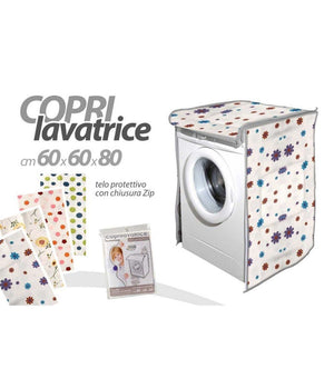 Copri Lavatrice Prottetivo 60x60x80cm Imbottito Cerniera Telo Decori Ass. 345814         