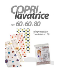Copri Lavatrice Prottetivo 60x60x80cm Imbottito Cerniera Telo Decori Ass. 345814         
