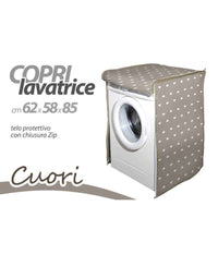 Copri Lavatrice Prottetivo 62x58x85 Cm Telo Imbottito Cerniera Zip Cuori 736810         