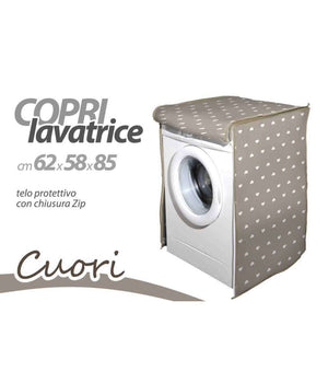 Copri Lavatrice Prottetivo 62x58x85 Cm Telo Imbottito Cerniera Zip Cuori 736810         