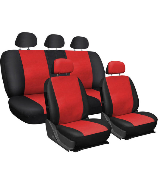 Copri Sedili Coprisedili Universali Per Tutte Le Auto Bicolore Rosso E Nero         