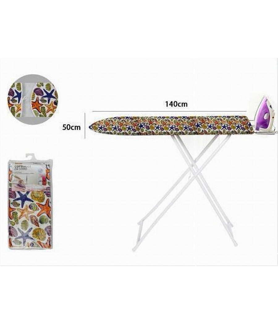 Copriasse Da Stiro Imbottito Telo Copri Asse Universale 140x50cm Mollettone 59961         