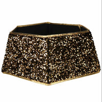 Copribase albero tessuto pieghevole orodouble face esagonale glitter cm ø68h25