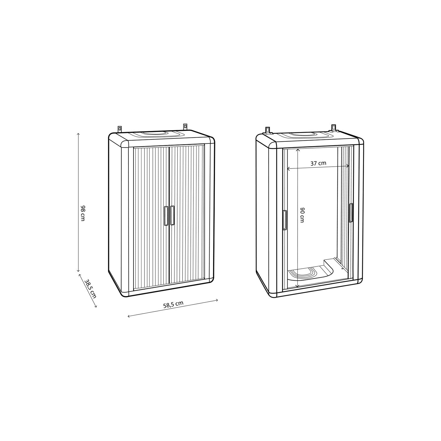 Himalaya - Mobile Copricaldaia In Pvc Con Porta A Serrandina