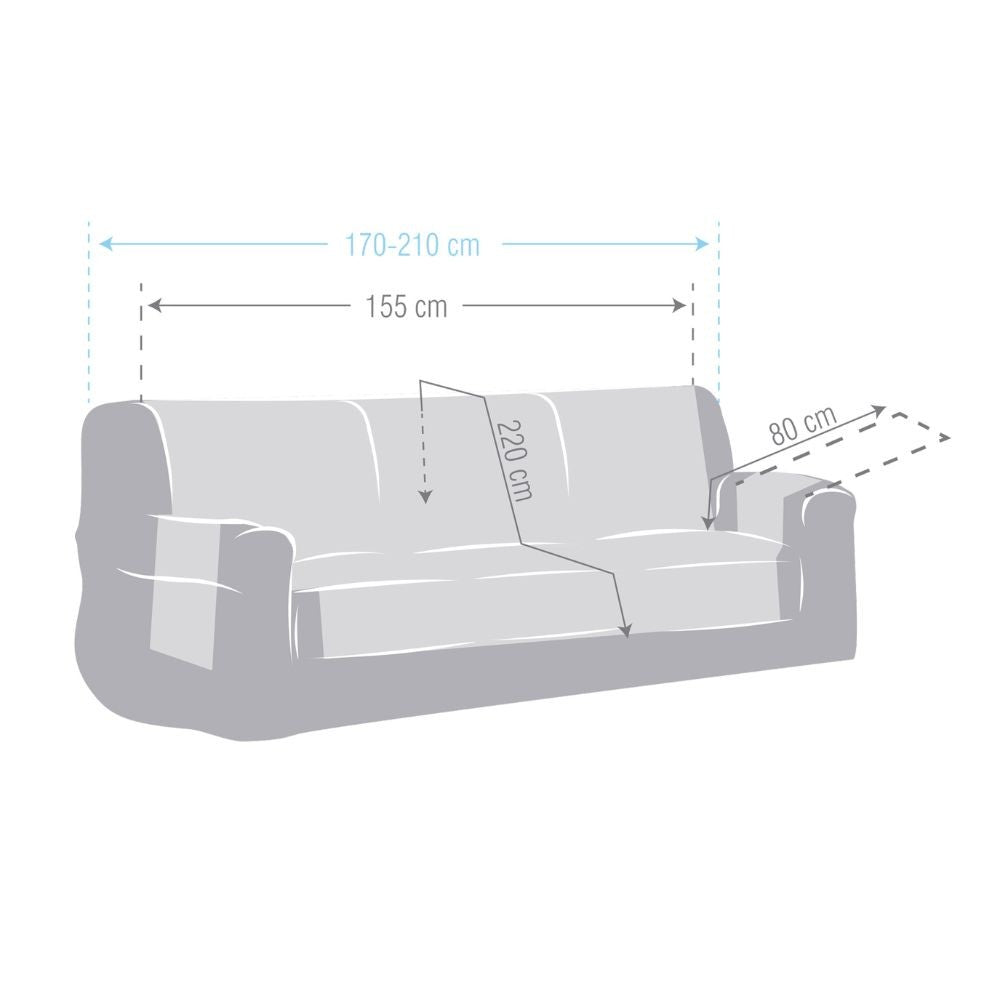 Copridivano 3 posti beige tessuto jacquard Valeria 155