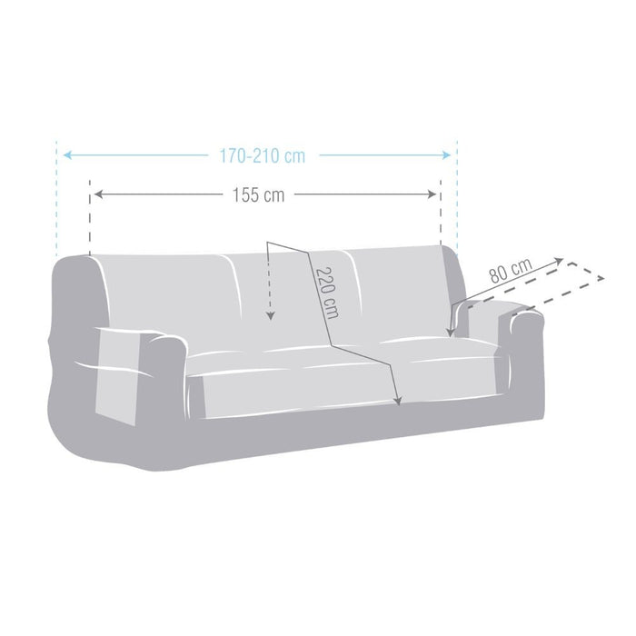 Copridivano 3 posti beige tessuto jacquard Valeria 155