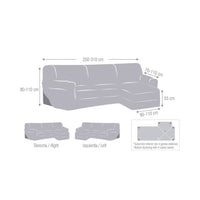 Copridivano penisola destra beige Troya elastico 250-310 bracciolo corto