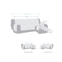 Copridivano penisola destra grigio tessuto jacquard Valeria 240