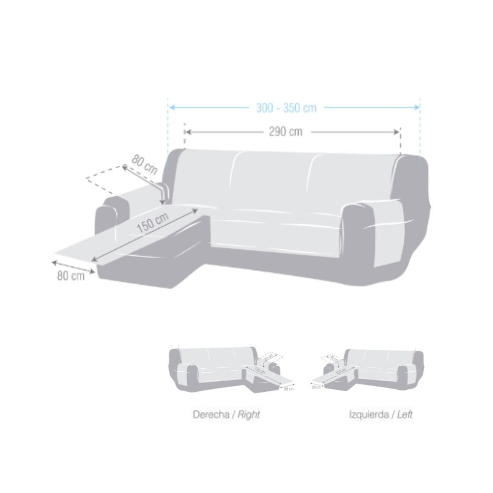 Copridivano penisola destra grigio tessuto jacquard Valeria 290