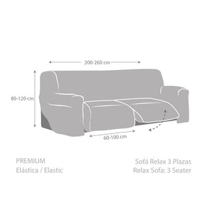 Copridivano recliner 3 posti grigio Jaz 200-260
