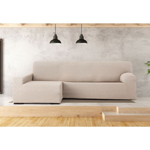 Copridivano Troya elastico penisola sinistra beige bracciolo lungo 250/310