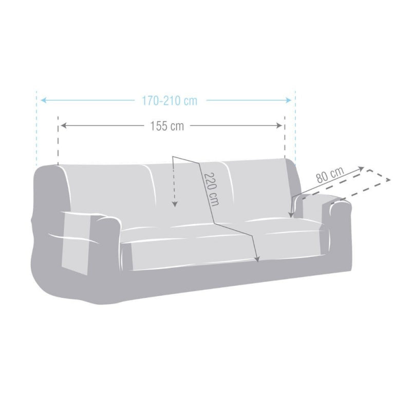 Copridivano Valeria 3 posti grigio 155