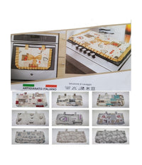 Copriforno + Coprifornello Copri Forno Fornelli Fuochi Cuori Rose Fiocco         