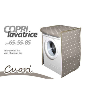 Coprilavatrice Copri Lavatrice Telo Prottetivo 65x55x85cm Cerniera Cuori 736780         
