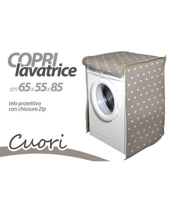 Coprilavatrice Copri Lavatrice Telo Prottetivo 65x55x85cm Cerniera Cuori 736780         