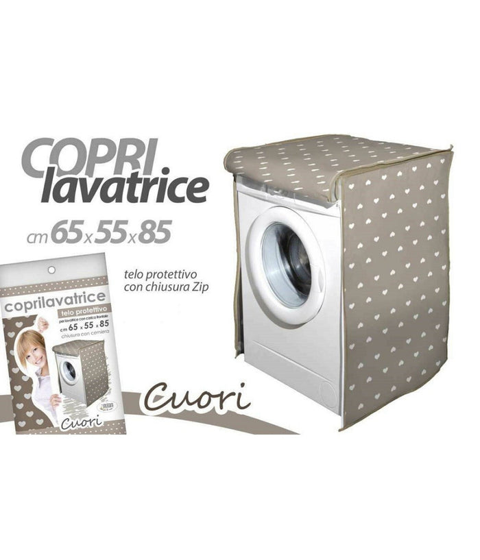 Coprilavatrice Copri Lavatrice Telo Prottetivo 65x55x85cm Cerniera Cuori 736780         