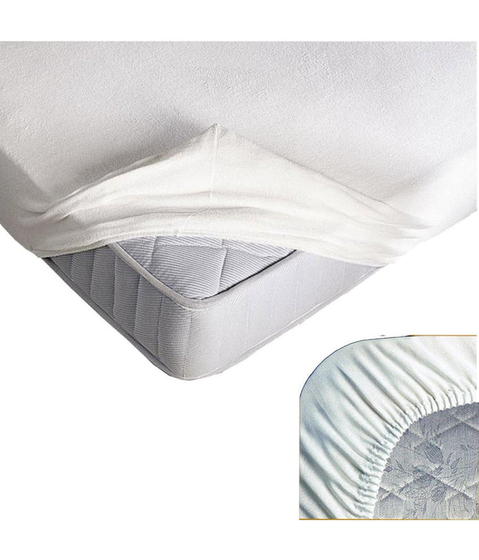 Coprimaterasso Singolo Salvamaterasso Spugna Con Angoli Elasticizzato 1x2         