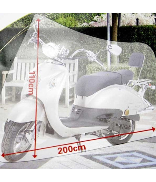 Coprimoto Copri Moto Scooter Bicicletta 110 X 200 Cm Bianco Peva Impermeabile         
