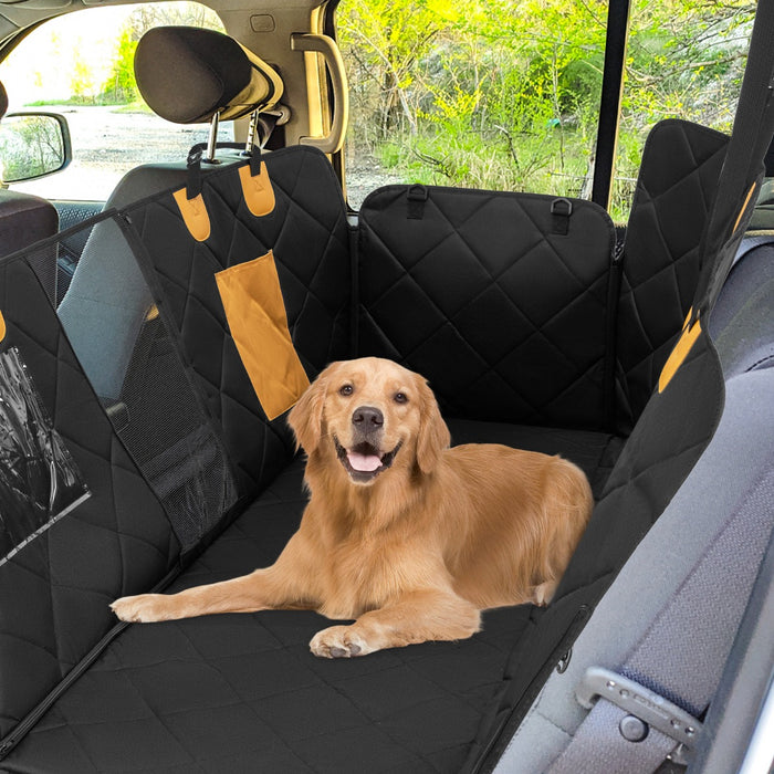 Coprisedile auto per cani impermeabile e antigraffio, Copertura sedile antiscivolo per cani con finestre in rete Nero-Giochi e accessori per cani