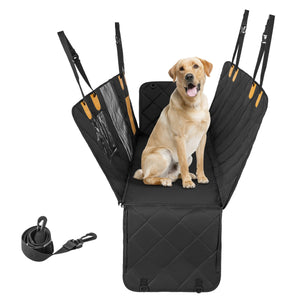 Coprisedile auto per cani impermeabile e antigraffio, Copertura sedile antiscivolo per cani con finestre in rete Nero-Giochi e accessori per cani