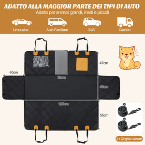 Coprisedile auto per cani impermeabile e antigraffio, Copertura sedile antiscivolo per cani con finestre in rete Nero-Giochi e accessori per cani