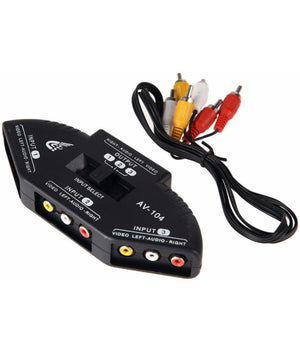 Switch Triplo Av 3 In 1 Out Multi Box Rca Video Audio Per Giochi Tv Dvd Camera         