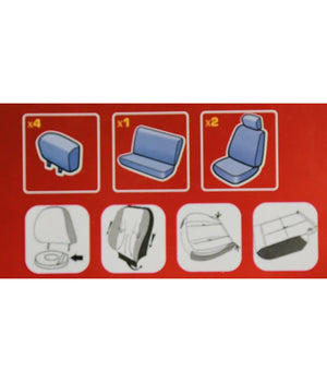 Coprisedili Auto Universali Copri Sedili Anteriori Posteriore Poggiatesta 4808         