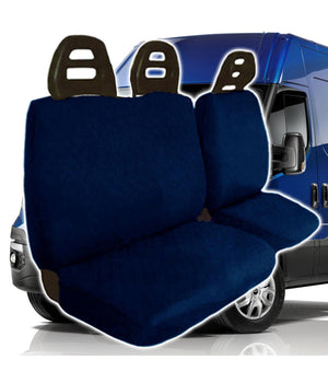 Coprisedili Copri Sedili Per Furgone 3 Posti Universali In Cotone Blu Scuro         