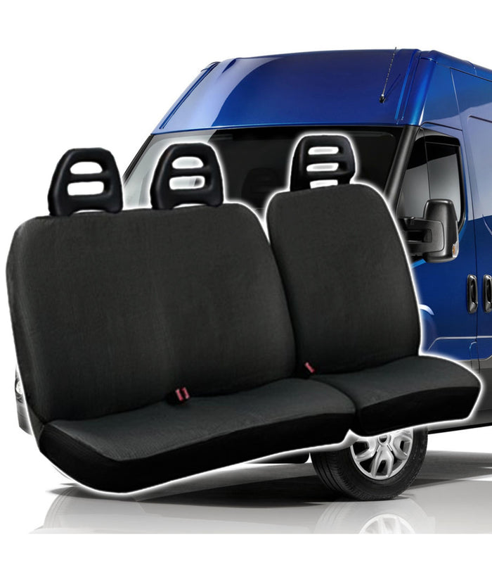 Coprisedili Per Furgone 3 Posti Iveco Daily Universali In Cotone Grigio Scuro         