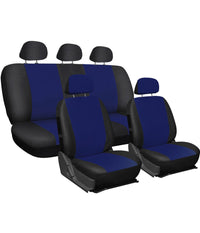 Coprisedili Universali Per Auto In Cotone Bicolore Blu Scuro E Nero Copri Sedile         