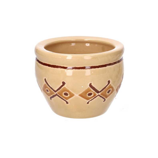 Coprivaso ceramica 1-3 crema c/rombi cmø30h21