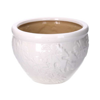 Coprivaso ceramica 1-3 decori bianco cmø30h21