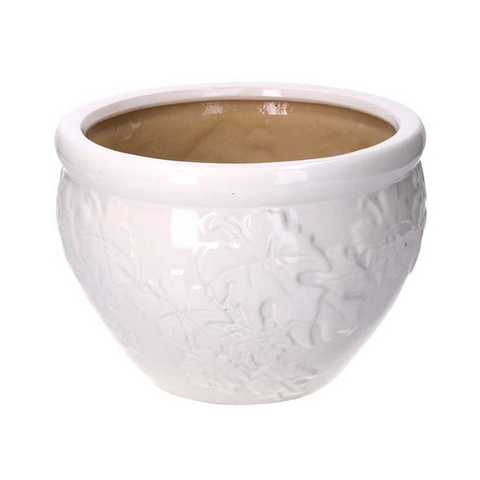 Coprivaso ceramica 1-3 decori bianco cmø30h21