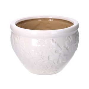 Coprivaso ceramica 1-3 decori bianco cmø30h21