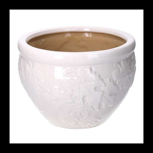 Coprivaso ceramica 1-3 decori bianco cmø30h21