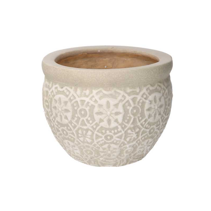 Coprivaso ceramica 1-3 decori bianco cmø30h21