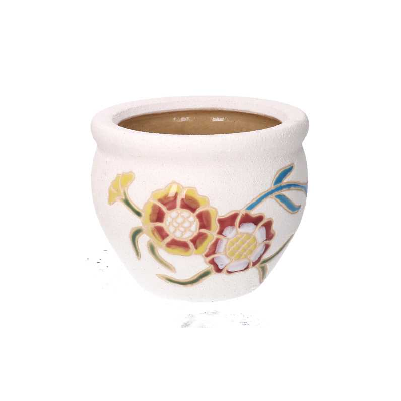 Coprivaso ceramica 1-3 girasole chiaro cmø30h21