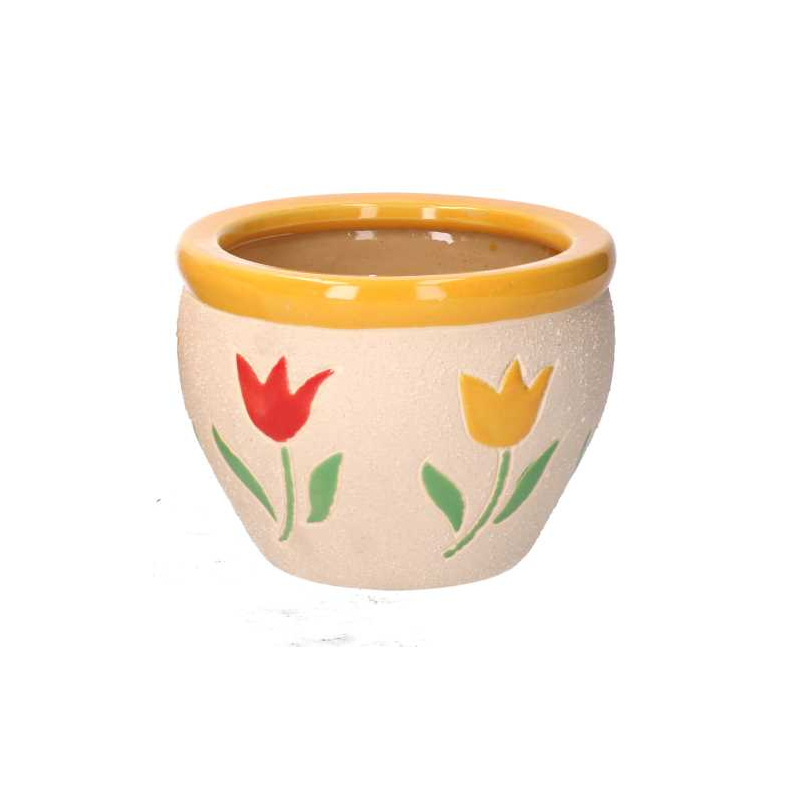 Coprivaso ceramica 1-3 tulipani cmø30h21