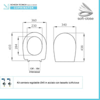 Coprivaso dedicato Azzurra serie Pratica con chiusura rallentata