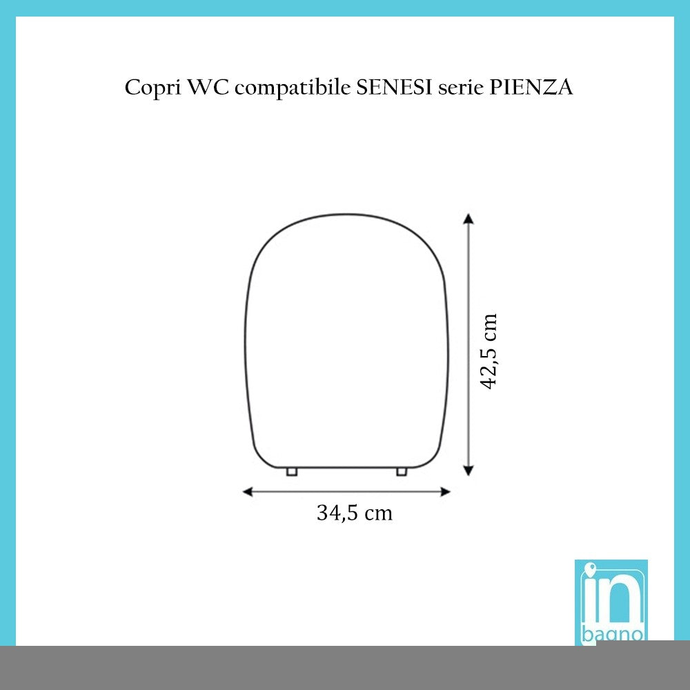 Coprivaso dedicato per wc SENESI serie PIENZA in termoindurente bianco