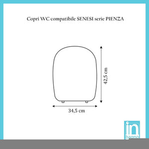 Coprivaso dedicato per wc SENESI serie PIENZA in termoindurente bianco