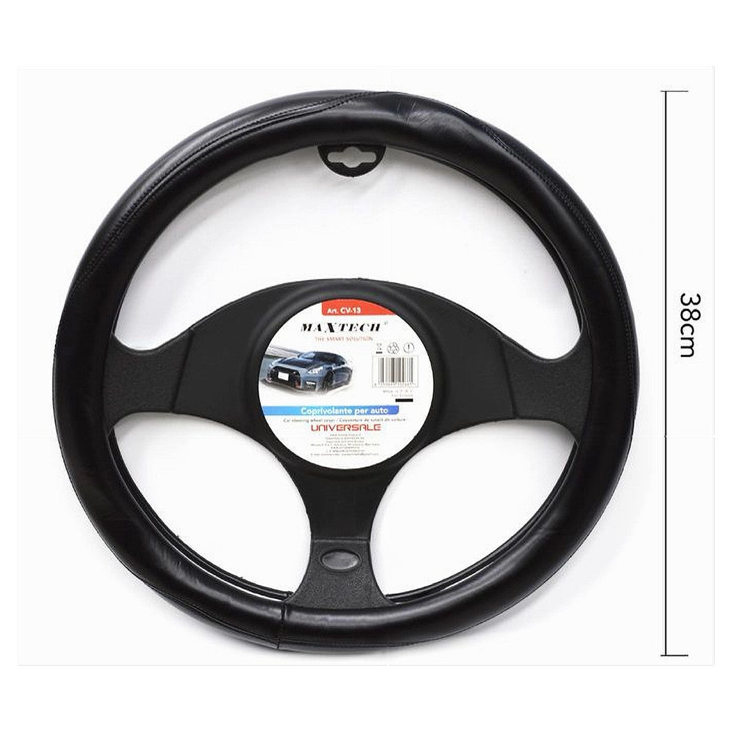 Coprivolante Copertura Per Sterzo Auto Fodera Universale Da 38 Cm Nero Cv-13         
