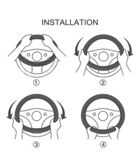 Coprivolante Copri Volante Universale Per Auto Nero 37-39cm Con Presa Comfort         
