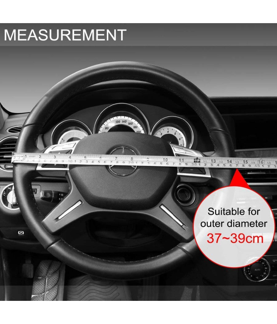 Coprivolante Copri Volante Universale Per Auto Nero 37-39cm Con Presa Comfort         