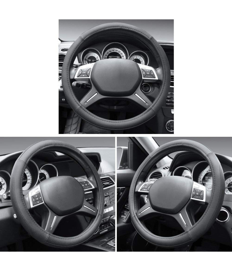 Coprivolante Copri Volante Universale Per Auto Nero 37-39cm Con Presa Comfort         