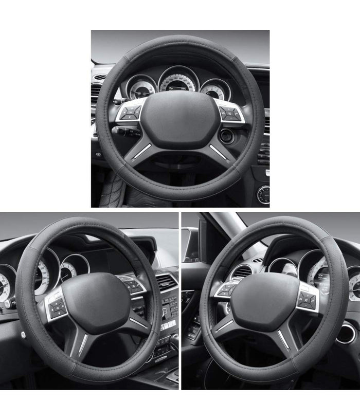 Coprivolante Copri Volante Universale Per Auto Nero 37-39cm Con Presa Comfort         