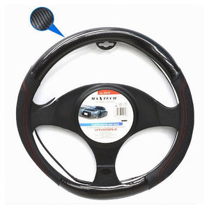 Coprivolante Per Auto Fodera Antiscivolo Sterzo Universale 38cm Nero Rosso Cv-17         